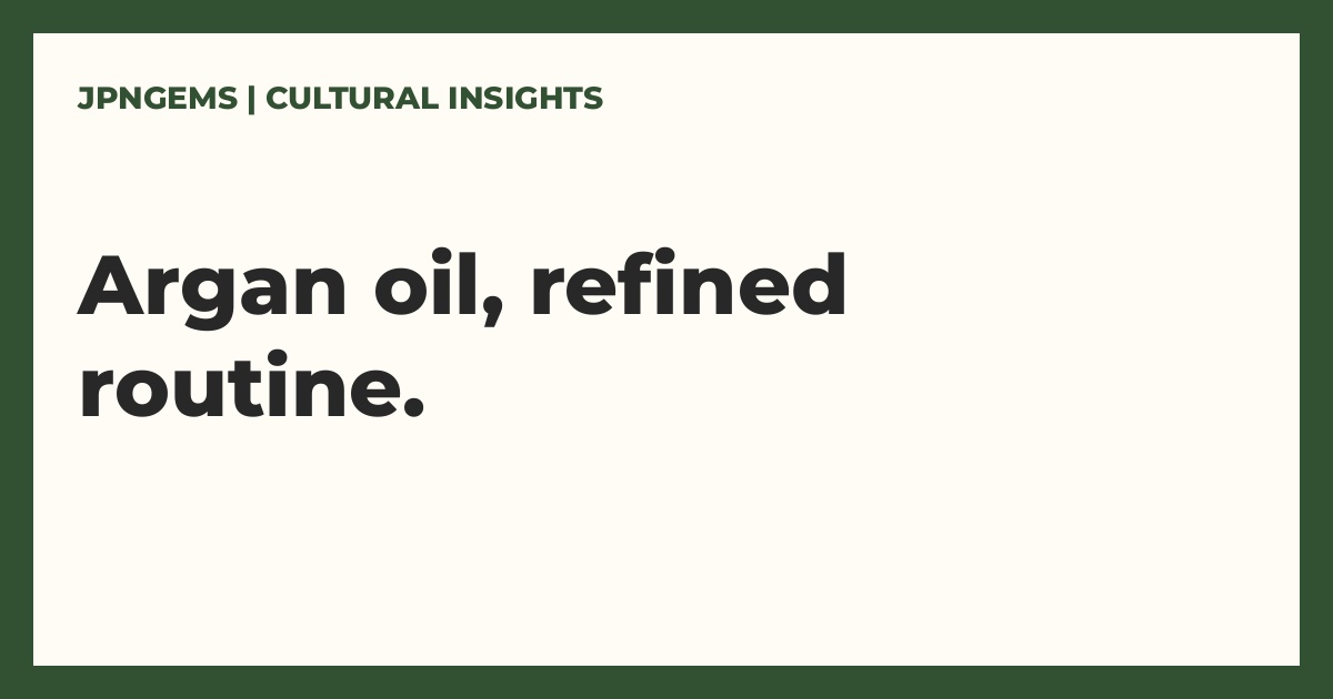 ufutto Suuyo Towel Argan Oil: A Gentle Daily Skincare Ritual